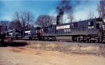 NS 8015 leads a train towards the yard